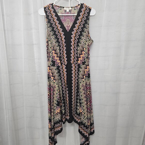 Dressbarn Dress Retro Asymmetrical Sleeveless Black Grunge 8 - Picture 10 of 14